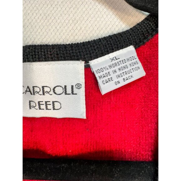 Carroll Reed Womens Wool Vest XL Red & Black Embroidered Design - Picture 2 of 10